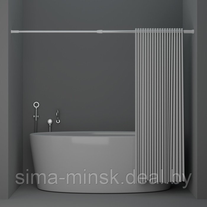 Карниз для ванной комнаты, телескопический, 70-120 см, цвет белый - фото 7 - id-p220617914