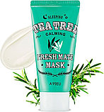 Успокаивающая ночная маска для лица A'PIEU Fresh Mate Tea Tree Mask (Soothing),50мл, фото 2
