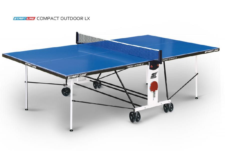 Стол теннисный Start Line Compact-2 LX Всепогодный (Синий) - фото 1 - id-p220609685