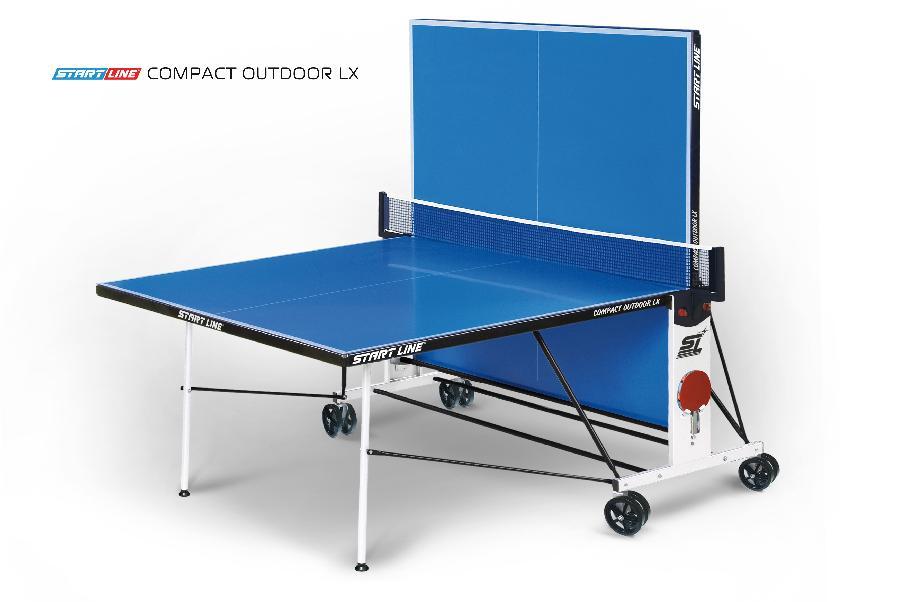Стол теннисный Start Line Compact-2 LX Всепогодный (Синий) - фото 2 - id-p220609685