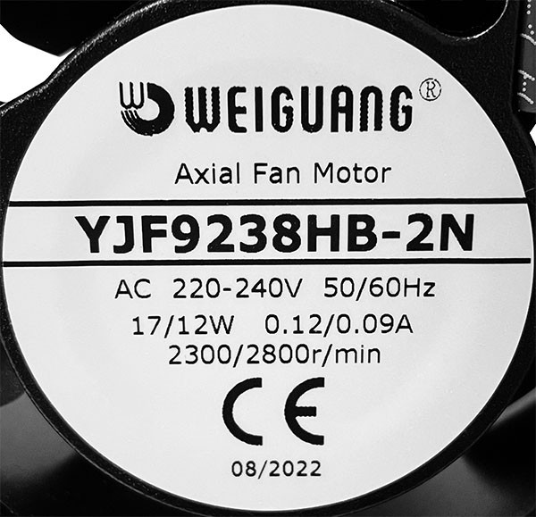 Вентилятор осевой 92х92х38 мм 220V, Weiguang YJF9238HB - фото 2 - id-p220619570