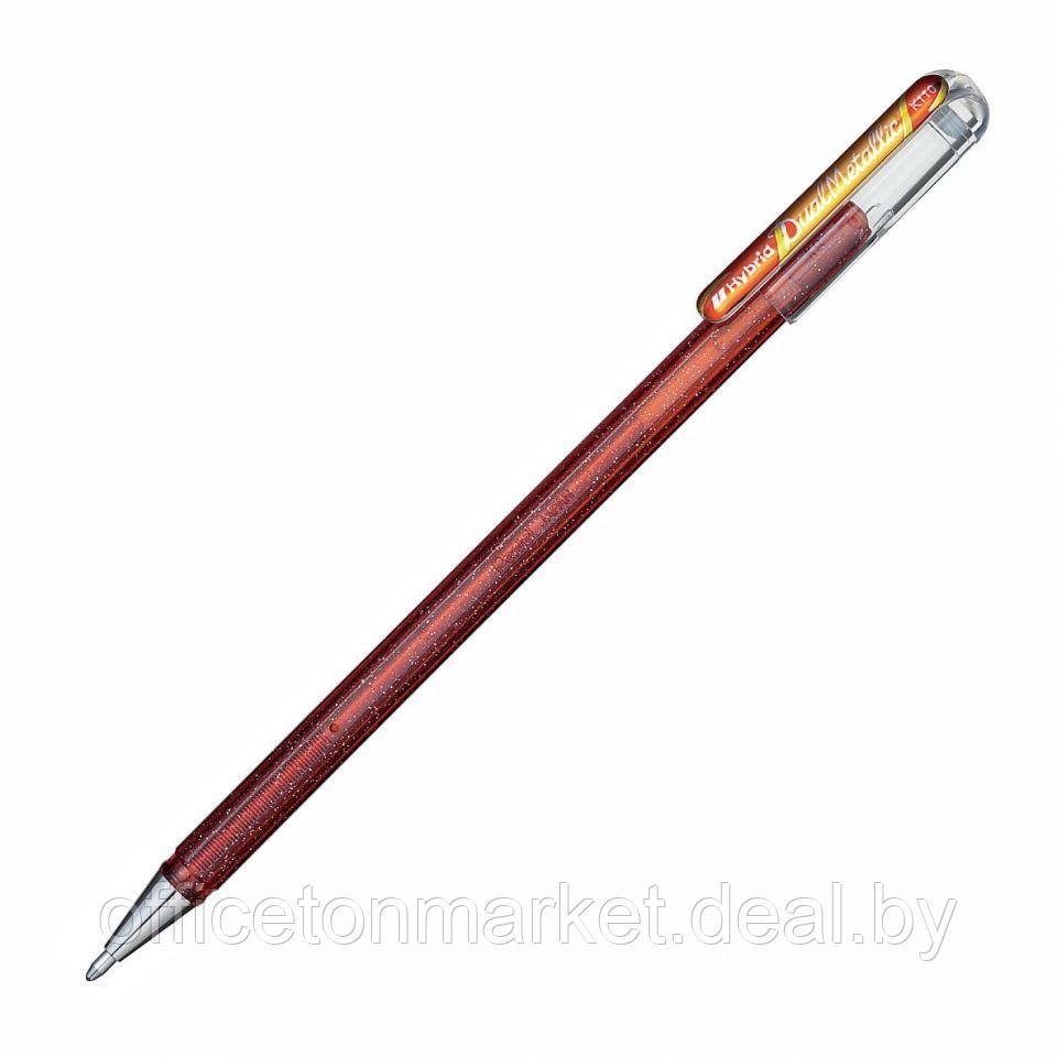 Ручка гелевая "Dual Metallic", 1.0 мм, голубой, стерж. голубой - фото 2 - id-p220606550