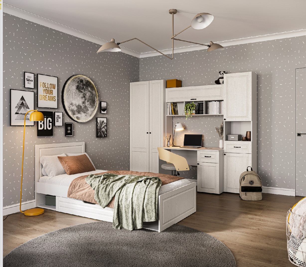 Спальня для подростка Лацио с круглой ручкой фабрика Империал - фото 1 - id-p220620246