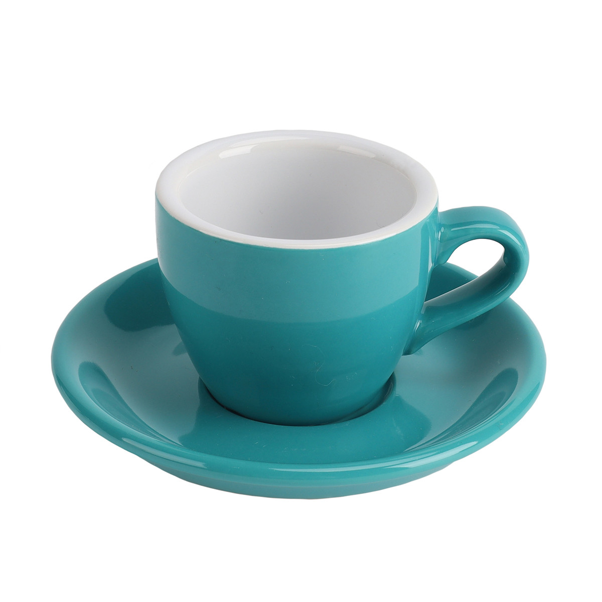 Чашка с блюдцем Barista (Бариста) 80 мл, бирюзовый цвет, P.L. Proff Cuisine - фото 1 - id-p220621381