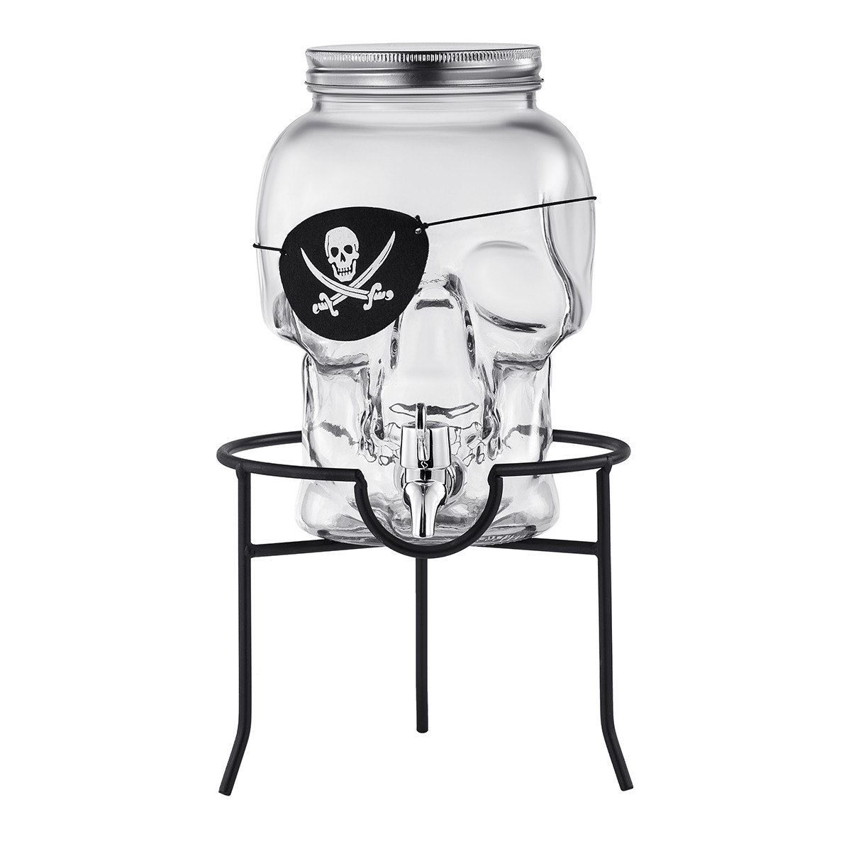 Диспенсер для напитков "Череп",стеклянный с краном, 3 л, P.L. - Barbossa - фото 1 - id-p220621465