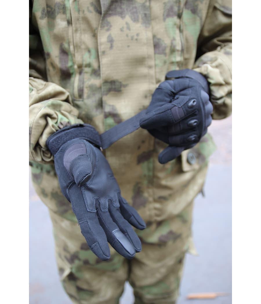 Перчатки тактические со вставкой 3 (черные). Размер L - фото 2 - id-p220623065
