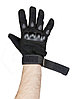 Перчатки тактические со вставкой 3 (черные). Размер XL, фото 4