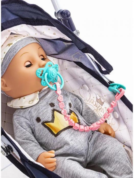 Кукла реборн пупс младенец в коляске интерактивная говорящая Детский пупсик с соской горшком бутылочкой - фото 6 - id-p220624261