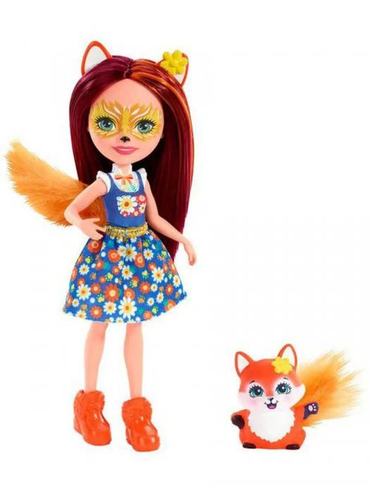 Кукла Enchantimals Mattel с питомцем животные зверюшки игрушка Лисичка Фелисити оригинал подарочная - фото 1 - id-p220624263