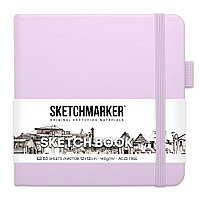 Скетчбук "Sketchmarker", 12x12 см, 140 г/м2, 80 листов, фиолетовый пастельный