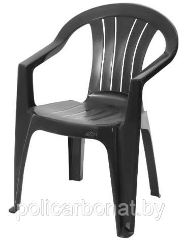 Кресло из пластмассы Sicilia, цвет графит - фото 3 - id-p177458243