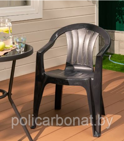 Кресло из пластмассы Sicilia, цвет графит - фото 5 - id-p177458243