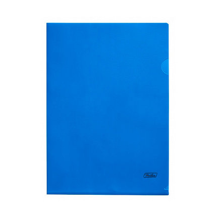 Папка-Уголок пластиковая Hatber А4, синяя непрозрачная, фото 2
