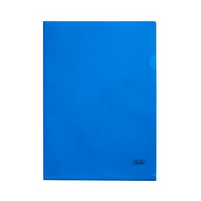 Папка-Уголок пластиковая Hatber А4, синяя непрозрачная - фото 1 - id-p220625885