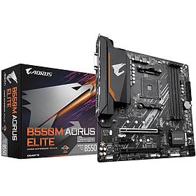 Мат. плата GIGABYTE B550M AORUS ELITE (RTL) AM4 B550 2xPCI-E DVI+HDMI GbLAN SATA RAID MicroATX 4DDR4