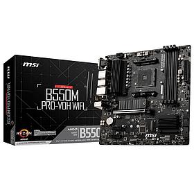 Материнская плата MSI B550M PRO-VDH WIFI Soc-AM4 AMD B550 4xDDR4 mATX AC`97 8ch(7.1) GbLAN RAID+HDMI+DP