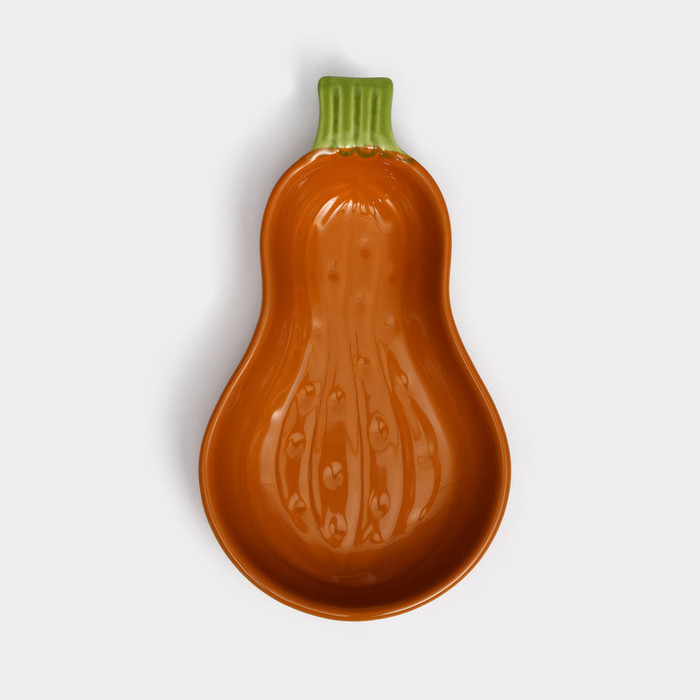 Тарелка керамическая "Тыква", глубокая, темно-оранжевая, 25 см, 1 сорт, Иран - фото 1 - id-p220636481