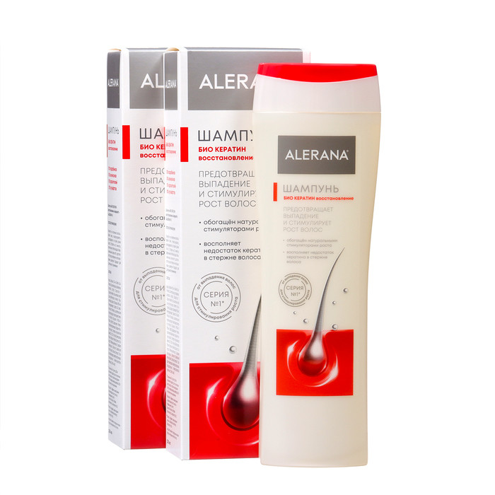 Шампунь для волос Алерана био кератин, восстанавливающий, 2 флакона по 250 мл - фото 1 - id-p220636164