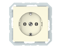 Розетка с заземлением без рамки, слоновая кость