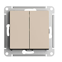 Двухклавишный перекрестный переключатель, цвет Песочный (Schneider Electric ATLAS DESIGN)