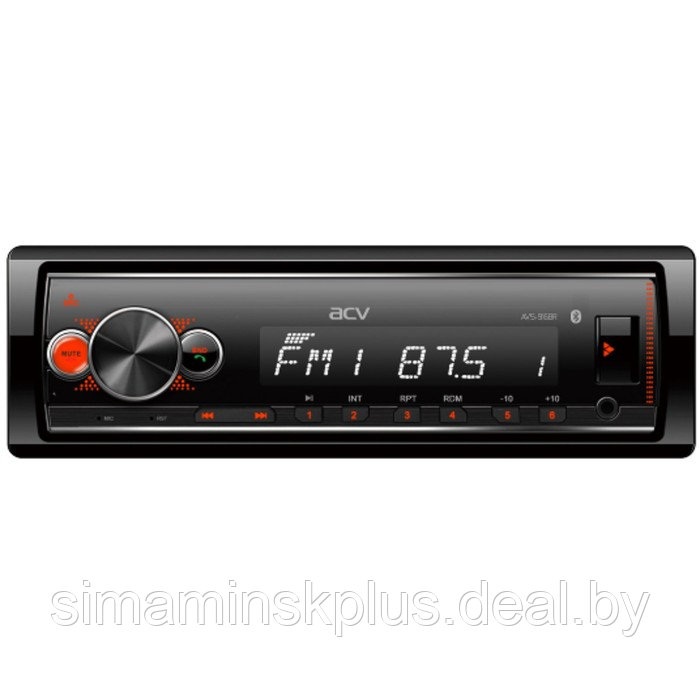 Автомагнитола ACV MP3/WMA AVS-916BR 50Wx4, BLUETOOTH, SD, USB, AUX, красная - фото 1 - id-p220649241