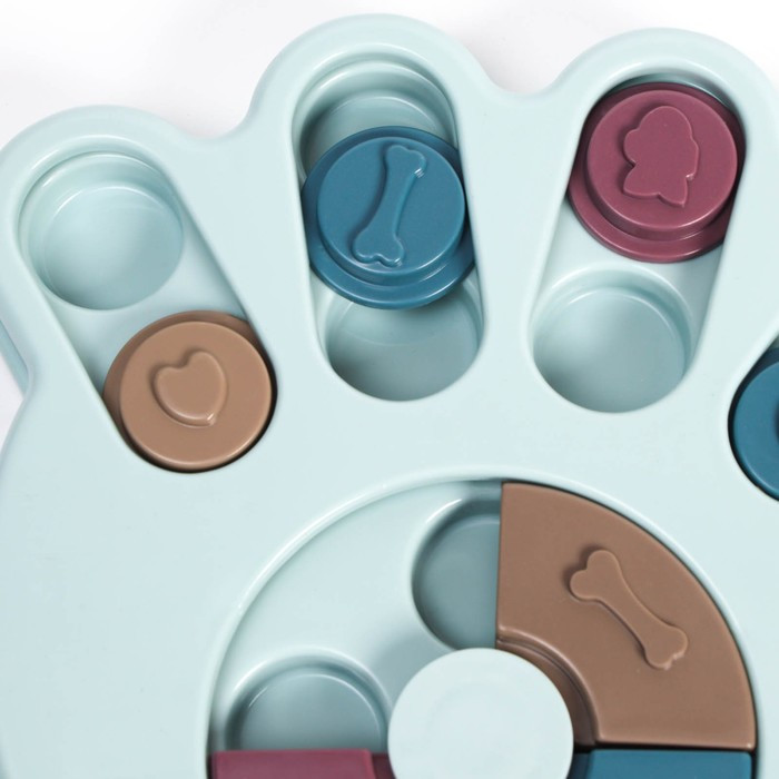 Игрушка интеллектуальная для лакомств "Лапа", 24 х 23,5 х 3 см, голубая - фото 3 - id-p220650032