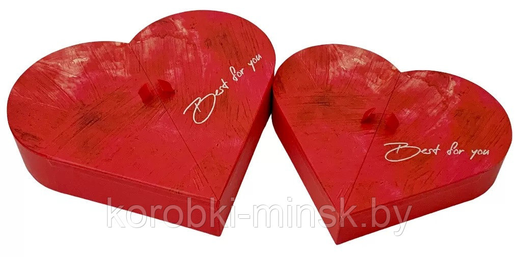 Набор коробок "Открытое сердце" 34,5*31,5*7, 30*27,5*5,5 (2 шт) Красный