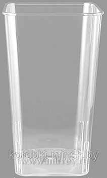 Пластиковая ваза однотонная квадратная ( высота 24,5см, верх 14*14см, низ 11*11см) Прозрачный