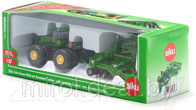 Трактор игрушечный Siku John Deere 9630 c прицепом-плугом / 1856 - фото 2 - id-p220662763