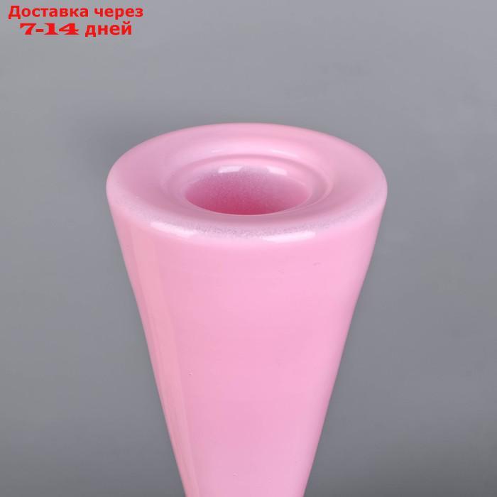 Подсвечник стекло "Узкий бокал" розовый набор 2 шт 28,5х10,5х10,5 см - фото 3 - id-p220626482