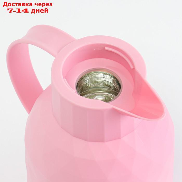 Термос-кофейник 1 л, сохраняет тепло 24 ч, стеклянная колба, розовый - фото 3 - id-p220628645