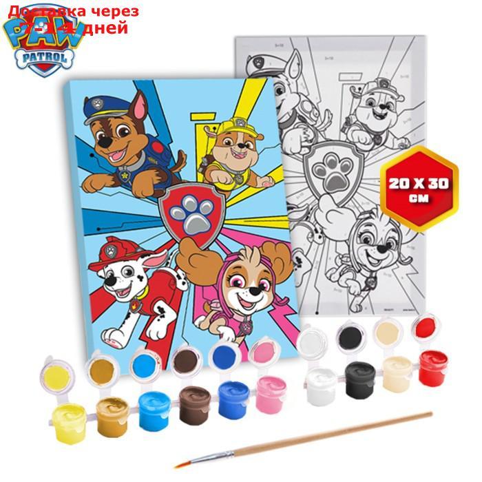 Роспись по холсту 20х30 "Щенки-друзья", Paw Patrol - фото 1 - id-p220628925