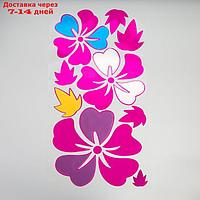 Наклейка интерьерная зеркальная "Крупные цветы" цветная 60х32 см