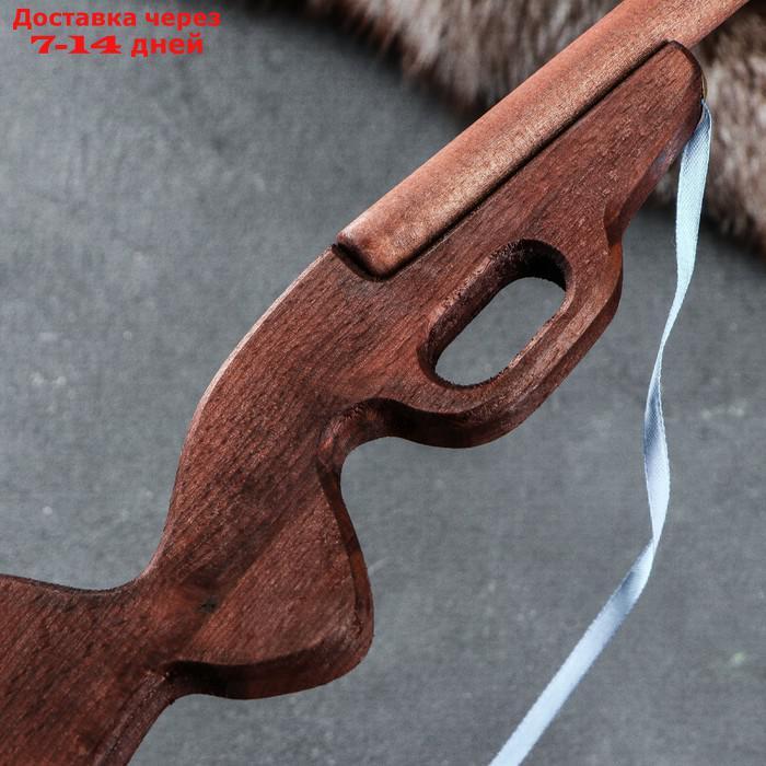 Сувенирное деревянное оружие "Ружьё охотничье", чёрное, 60 см, массив бука - фото 2 - id-p220628123