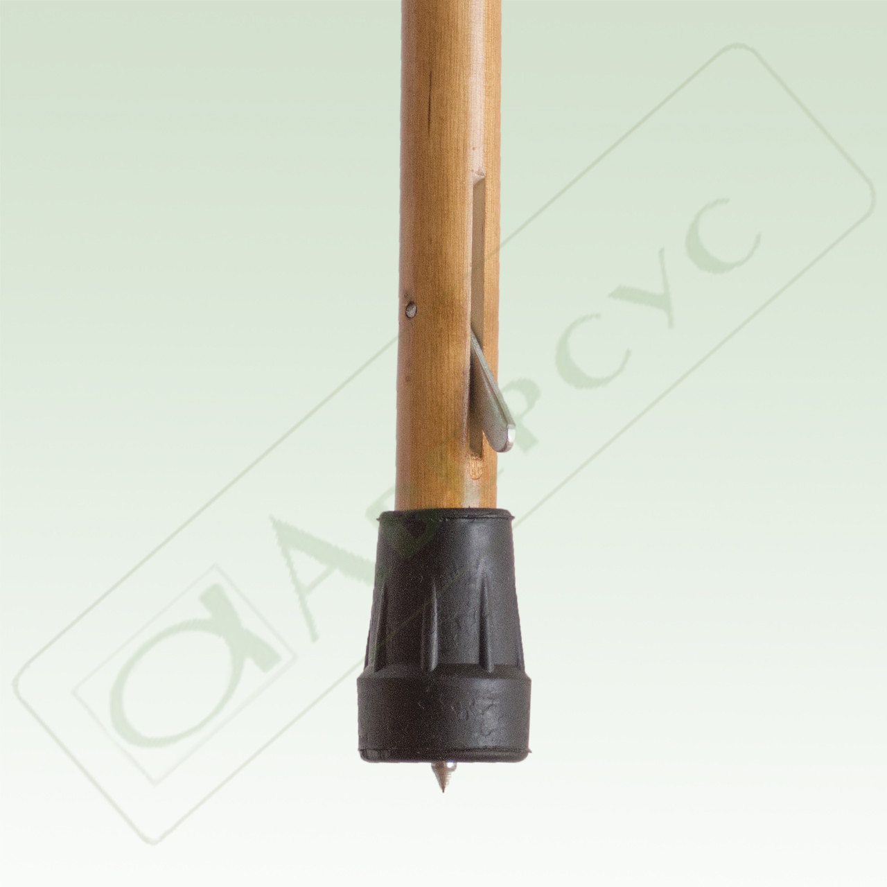 529 Трость деревянная с пластмассовой ручкой и устройством против скольжения - фото 2 - id-p220667404