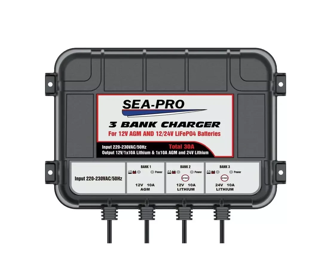 Зарядное устройство Sea-Pro ТЕ4-0287В (1х12В AGM, 1х12В LiFePo4, 1х24ВLiFePo4) - фото 1 - id-p213388514