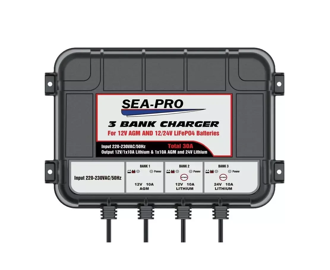 Зарядное устройство Sea-Pro ТЕ4-0287В (1х12В AGM, 1х12В LiFePo4, 1х24ВLiFePo4)
