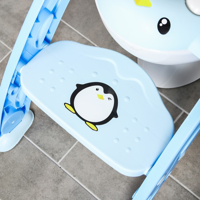 Детская накладка - сиденье на унитаз «Пингвин», цвет голубой - фото 3 - id-p220670873