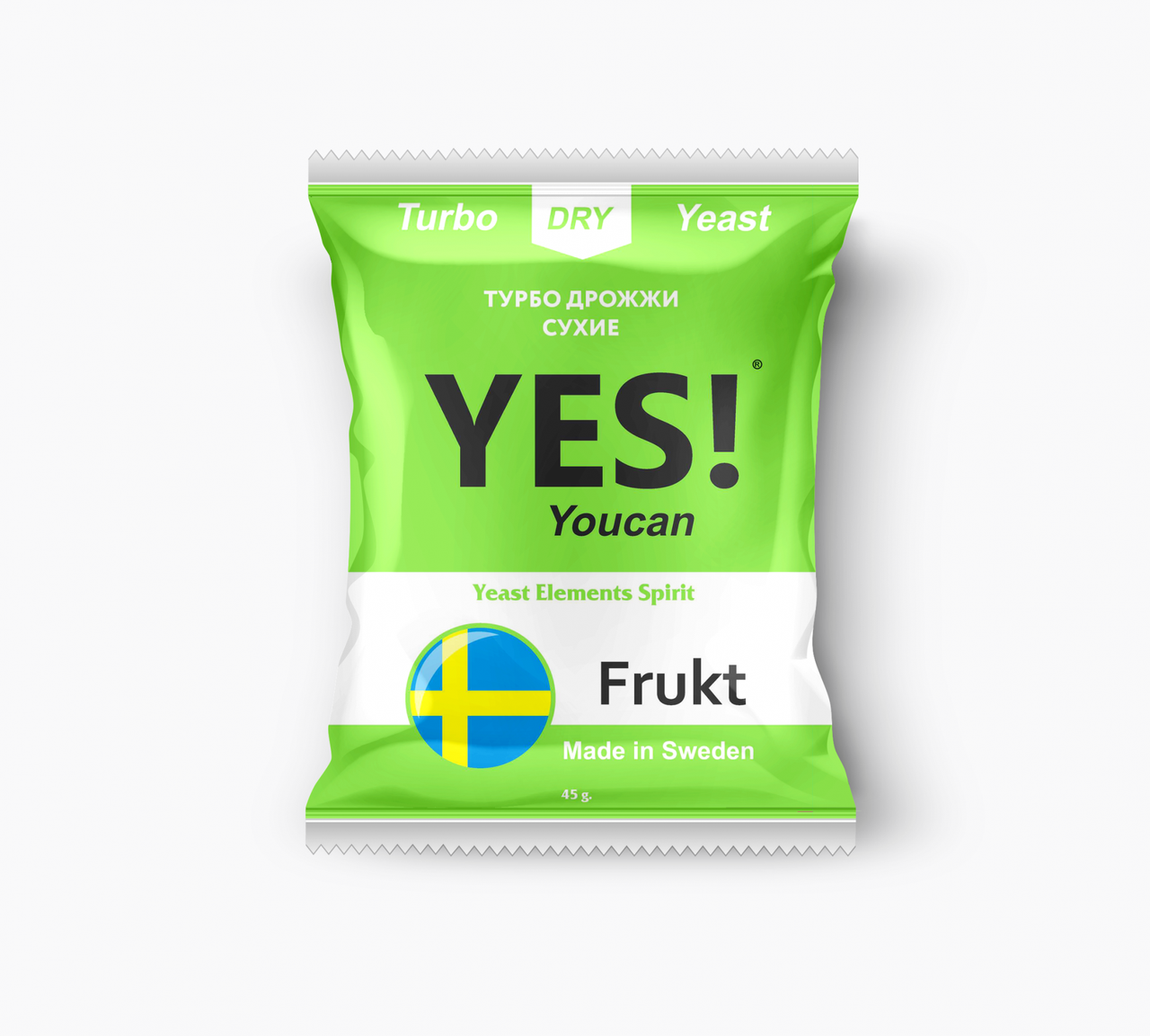 Спиртовые турбо дрожжи YES! YouCan Frukt, 45 г.,