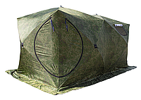 Палатка зимняя СТЭК КУБ 3 Т ДУБЛЬ трехслойная, дышащая (камуфляж, пиксель)