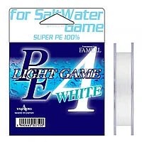 Плетеный шнур Yamatoyo PE Light Game White, #0.4, 150 м, белый