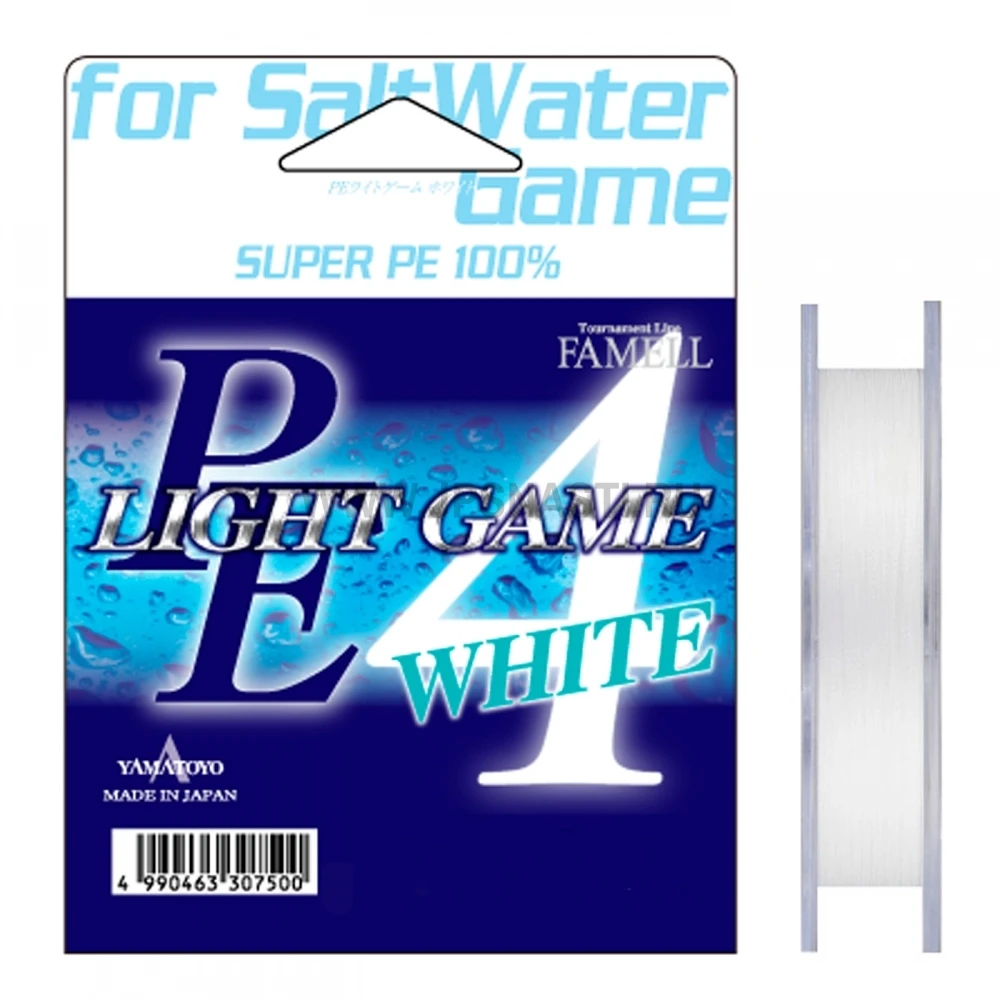 Плетеный шнур Yamatoyo PE Light Game White, #0.4, 150 м, белый - фото 1 - id-p201415282