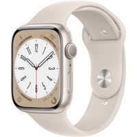 Умные часы Apple Watch Series 8 45 мм (алюминиевый корпус, звездный свет/звездный свет, спортивный силиконовый