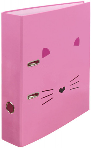 Папка-регистратор с односторонним ламинированным покрытием №1School корешок 75 мм, Kitty, розовый - фото 2 - id-p220671197
