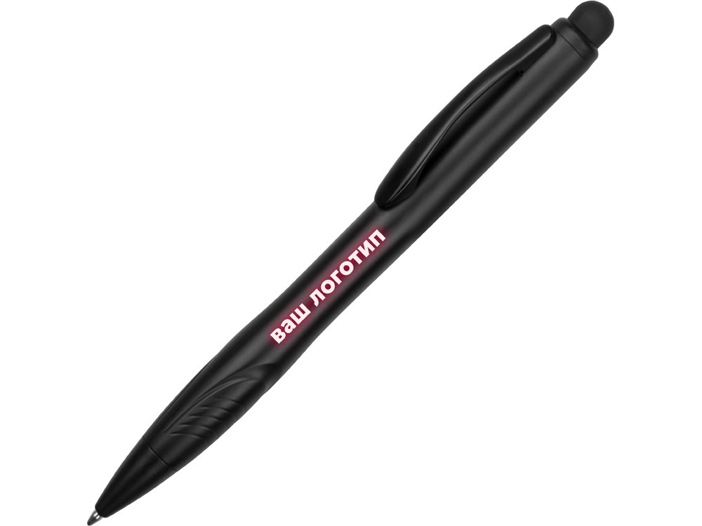 Ручка-стилус шариковая Light, черная с красной подсветкой - фото 1 - id-p220671912