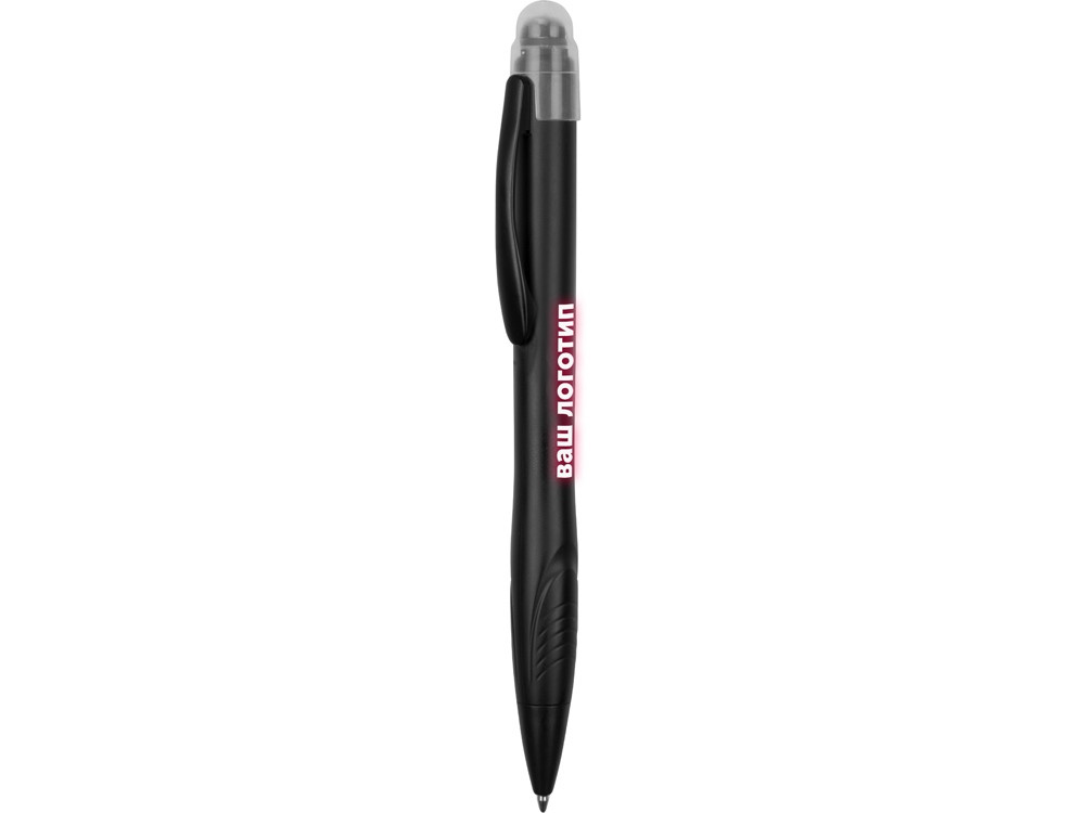 Ручка-стилус шариковая Light, черная с красной подсветкой - фото 6 - id-p220671912