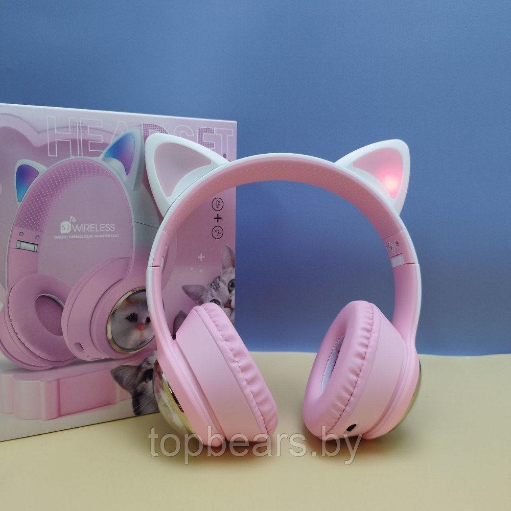 Беспроводные наушники HeadSet Cat с кошачьими ушками и котиком в иллюминаторе / Bluetooth наушники с RGB - фото 5 - id-p220671928