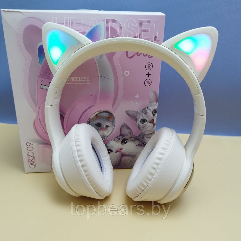 Беспроводные наушники HeadSet Cat с кошачьими ушками и котиком в иллюминаторе / Bluetooth наушники с RGB - фото 8 - id-p220671928