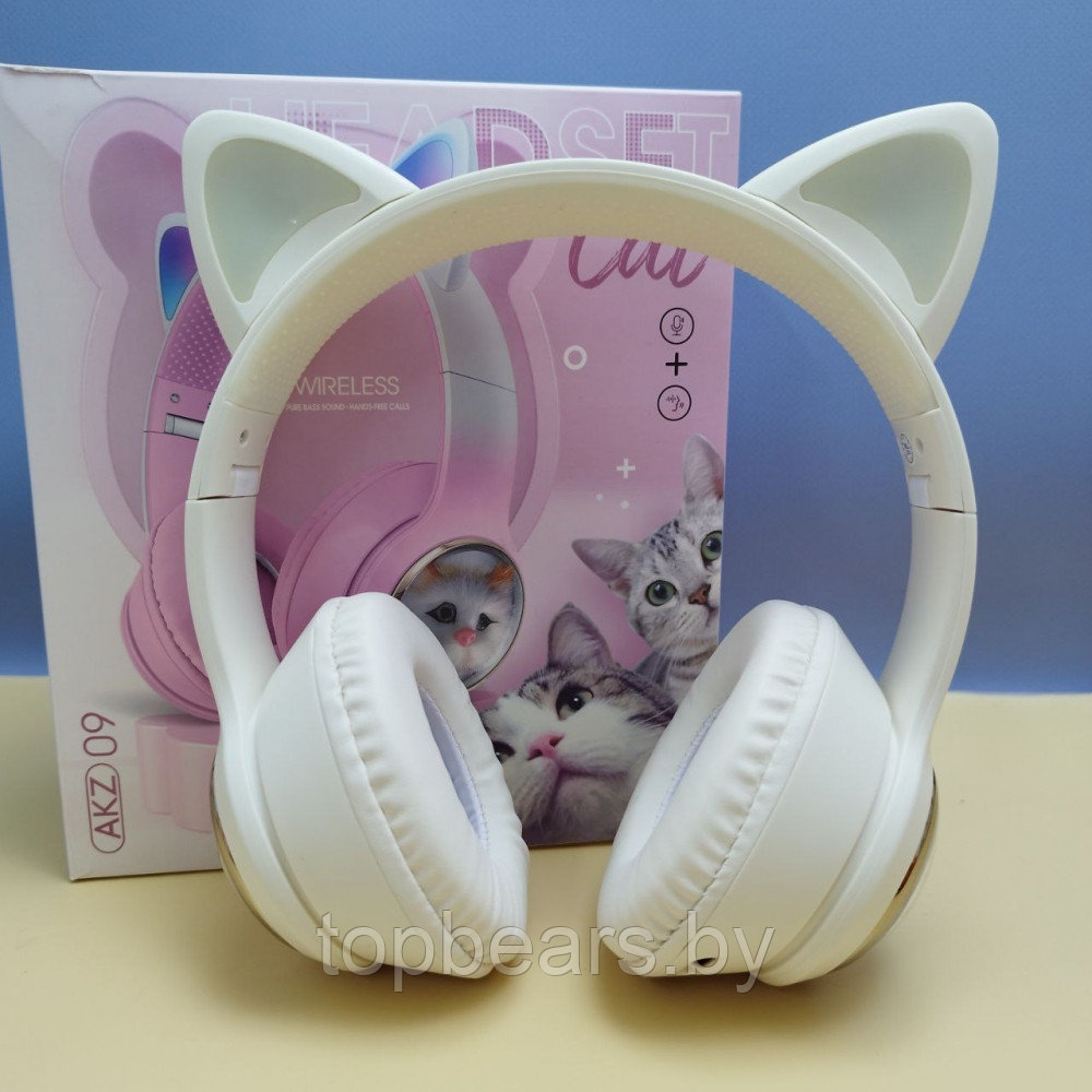 Беспроводные наушники HeadSet Cat с кошачьими ушками и котиком в иллюминаторе / Bluetooth наушники с RGB - фото 7 - id-p220671929
