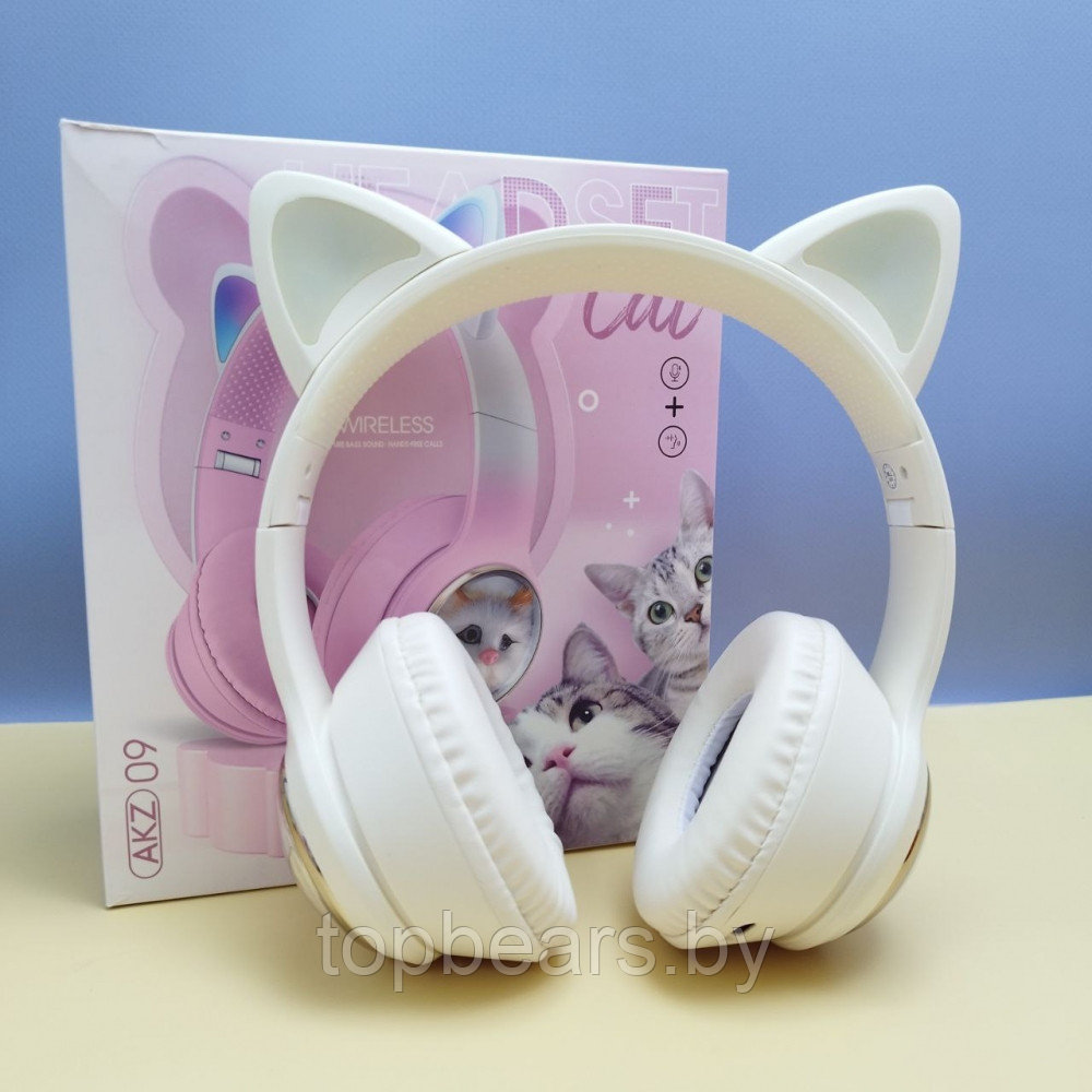 Беспроводные наушники HeadSet Cat с кошачьими ушками и котиком в иллюминаторе / Bluetooth наушники с RGB - фото 4 - id-p220671930